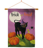 Halloween Cat - Halloween Fall Vertical Impressions Decorative Flags HG112095 Made In USA