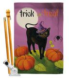 Halloween Cat - Halloween Fall Vertical Impressions Decorative Flags HG112095 Made In USA