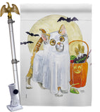 Ghost Cat - Halloween Fall Vertical Impressions Decorative Flags HG112097 Made In USA