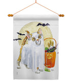 Ghost Cat - Halloween Fall Vertical Impressions Decorative Flags HG112097 Made In USA