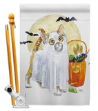 Ghost Cat - Halloween Fall Vertical Impressions Decorative Flags HG112097 Made In USA