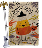 Candy Corn - Halloween Fall Vertical Impressions Decorative Flags HG112103 Made In USA