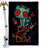 Skull Cat - Halloween Fall Vertical Impressions Decorative Flags HG112110 Made In USA