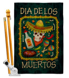 Calavera Sugar Skull - Halloween Fall Vertical Impressions Decorative Flags HG112111 Made In USA