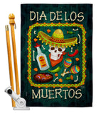 Calavera Sugar Skull - Halloween Fall Vertical Impressions Decorative Flags HG112111 Made In USA