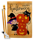 Playful Witch - Halloween Fall Vertical Impressions Decorative Flags HG112113 Made In USA