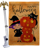 Playful Witch - Halloween Fall Vertical Impressions Decorative Flags HG112113 Made In USA