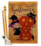 Playful Witch - Halloween Fall Vertical Impressions Decorative Flags HG112113 Made In USA