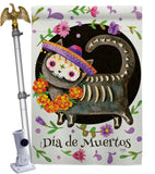 Dia De Muertos Cat - Halloween Fall Vertical Impressions Decorative Flags HG112114 Made In USA