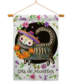 Dia De Muertos Cat - Halloween Fall Vertical Impressions Decorative Flags HG112114 Made In USA