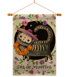 Dia De Muertos Cat - Halloween Fall Vertical Impressions Decorative Flags HG112114 Made In USA