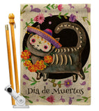 Dia De Muertos Cat - Halloween Fall Vertical Impressions Decorative Flags HG112114 Made In USA