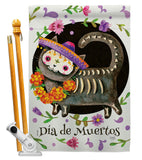 Dia De Muertos Cat - Halloween Fall Vertical Impressions Decorative Flags HG112114 Made In USA