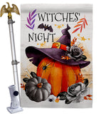 Witches Night - Halloween Fall Vertical Impressions Decorative Flags HG112117 Made In USA