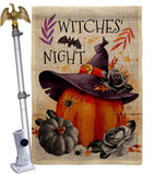 Witches Night - Halloween Fall Vertical Impressions Decorative Flags HG112117 Made In USA