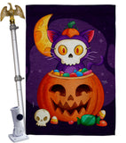 Sneaky Cat - Halloween Fall Vertical Impressions Decorative Flags HG120261 Made In USA