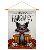 Kitty O Ween - Halloween Fall Vertical Impressions Decorative Flags HG130409 Made In USA