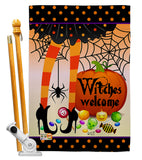 Witches Welcome - Halloween Fall Vertical Impressions Decorative Flags HG137069 Made In USA