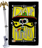 Dia de Muertos Skull - Halloween Fall Vertical Impressions Decorative Flags HG137070 Made In USA