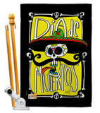 Dia de Muertos Skull - Halloween Fall Vertical Impressions Decorative Flags HG137070 Made In USA