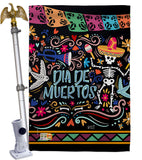 Colorful Dia de Muertos - Halloween Fall Vertical Impressions Decorative Flags HG137071 Made In USA
