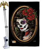 La Calavera Catrina - Halloween Fall Vertical Impressions Decorative Flags HG137086 Made In USA