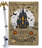 Halloween Castle - Halloween Fall Vertical Impressions Decorative Flags HG137126 Made In USA