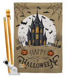 Halloween Castle - Halloween Fall Vertical Impressions Decorative Flags HG137126 Made In USA