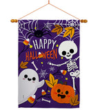 Happy Halloween - Halloween Fall Vertical Impressions Decorative Flags HG137237 Made In USA