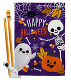 Happy Halloween - Halloween Fall Vertical Impressions Decorative Flags HG137237 Made In USA