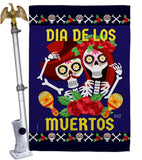 Dia De Los Muertos Pair - Halloween Fall Vertical Impressions Decorative Flags HG137246 Made In USA