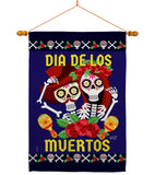 Dia De Los Muertos Pair - Halloween Fall Vertical Impressions Decorative Flags HG137246 Made In USA