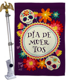 Celebrate Dia de Muertos - Halloween Fall Vertical Impressions Decorative Flags HG137249 Made In USA