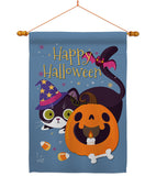 Witchy Cat - Halloween Fall Vertical Impressions Decorative Flags HG137257 Made In USA