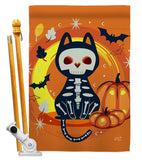Halloween Black Cat - Halloween Fall Vertical Impressions Decorative Flags HG137265 Made In USA