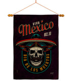 Viva Mexico - Halloween Fall Vertical Impressions Decorative Flags HG137492 Made In USA