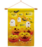 Ghosts And Pumpkins - Halloween Fall Vertical Impressions Decorative Flags HG137557 Made In USA