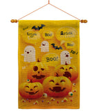 Ghosts And Pumpkins - Halloween Fall Vertical Impressions Decorative Flags HG137557 Made In USA