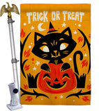 Happy Black Cat - Halloween Fall Vertical Impressions Decorative Flags HG137577 Made In USA