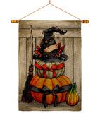 Witch Pumpkins - Halloween Fall Vertical Impressions Decorative Flags HG137633 Made In USA