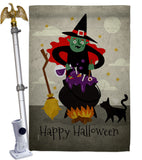 Casting Spells - Halloween Fall Horizontal Impressions Decorative Flags HG190173 Made In USA