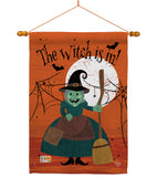 Witch is in! - Halloween Fall Vertical Impressions Decorative Flags HG191024 Made In USA