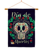 Dia de Muertos Skeleton - Halloween Fall Vertical Impressions Decorative Flags HG192074 Made In USA