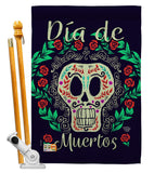 Dia de Muertos Skeleton - Halloween Fall Vertical Impressions Decorative Flags HG192074 Made In USA