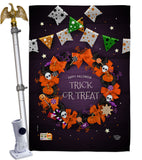 Trick Or Treat Wreath - Halloween Fall Vertical Impressions Decorative Flags HG192140 Made In USA