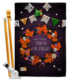 Trick Or Treat Wreath - Halloween Fall Vertical Impressions Decorative Flags HG192140 Made In USA