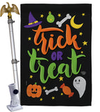 Cute Trick or Treat - Halloween Fall Vertical Impressions Decorative Flags HG192220 Made In USA