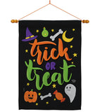 Cute Trick or Treat - Halloween Fall Vertical Impressions Decorative Flags HG192220 Made In USA