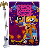 Happy Di de Muertos - Halloween Fall Vertical Impressions Decorative Flags HG192244 Made In USA