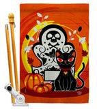 Halloween Kitty - Halloween Fall Vertical Impressions Decorative Flags HG192652 Made In USA